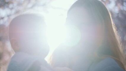 A Mother And Infant In Close-up