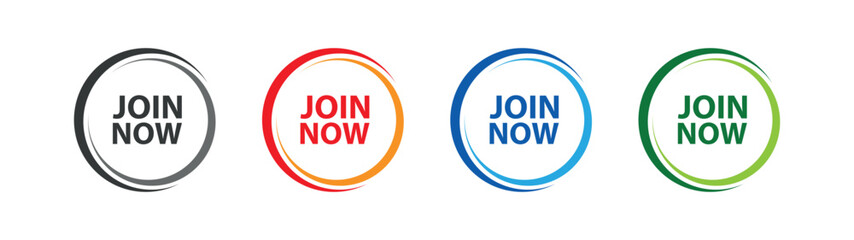 join now sign on white background	