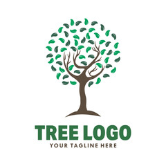 Obraz premium Silhouette tree logo design illustration