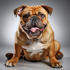 Fototapeta premium cute brown budog dog on a white background