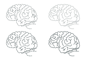 Brain Dotted Line Arts Design