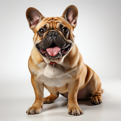 Obraz premium cute brown budog dog on a white background