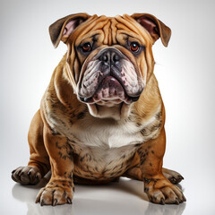 Obraz premium cute brown budog dog on a white background