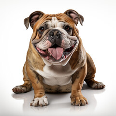 Obraz premium cute brown budog dog on a white background