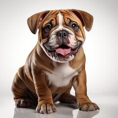 Fototapeta premium cute brown budog dog on a white background