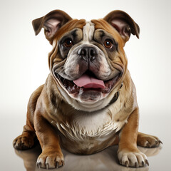 Fototapeta premium cute brown budog dog on a white background