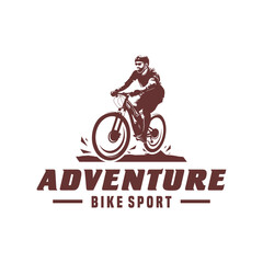 Fototapeta premium Bike man silhouette logo design