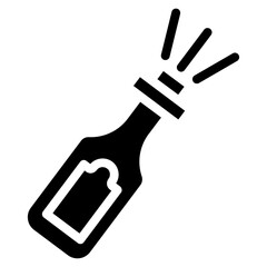 Celebration Icon with Champagne Illustration. SVG Vector
