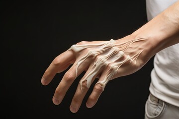 Fingers rigidity, Hand muscles spasm, or Weakness of digits, Generative AI - obrazy, fototapety, plakaty