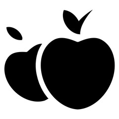 Simple Apple Icon Illustration In Trendy Flat Isolated on White Background. SVG Vector
