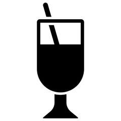 Cocktail Icon Illustration in Trendy Flat Isolated on White Background. SVG Vector
