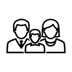 Parents and son vector icon
