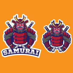 mascot logo samurai for your team and your design