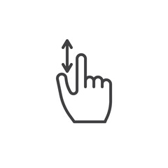 Obraz premium Scroll gesture line icon