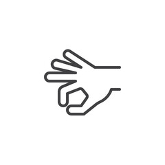 Hand flick gesture line icon
