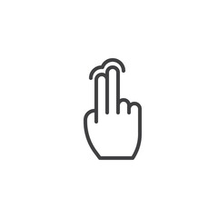 Two Finger Tap gesture line icon
