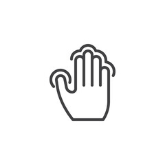 Hand pan gesture line icon
