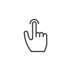 Obraz premium Finger touch gesture line icon