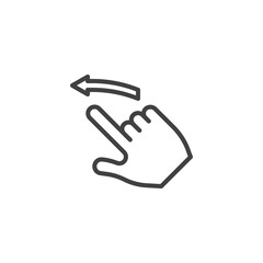 Swiping Left gesture line icon