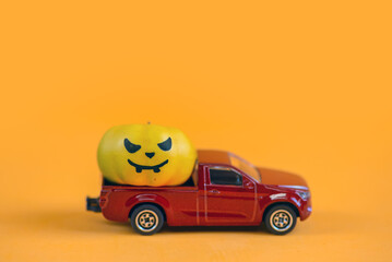 Halloween concept, composition with pumpkins and more