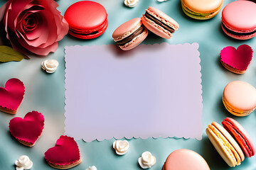 macaroon and paper card