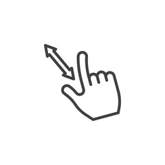 Fototapeta premium Diagonal swipe gesture line icon