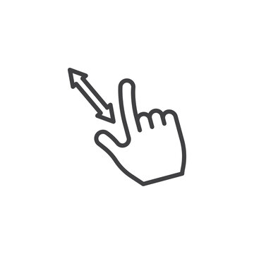 Diagonal swipe gesture line icon
