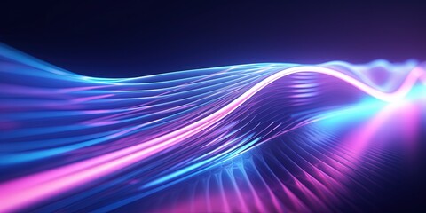 Fototapeta premium abstract futuristic background with pink blue glowing neon moving high speed wave lines and bokeh lights. Data transfer concept Fantastic wallpaper