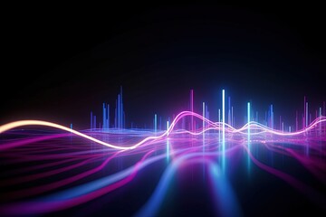 abstract futuristic background with pink blue glowing neon moving high speed wave lines and bokeh lights. Data transfer concept Fantastic wallpaper