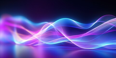 Fototapeta na wymiar abstract futuristic background with pink blue glowing neon moving high speed wave lines and bokeh lights. Data transfer concept Fantastic wallpaper