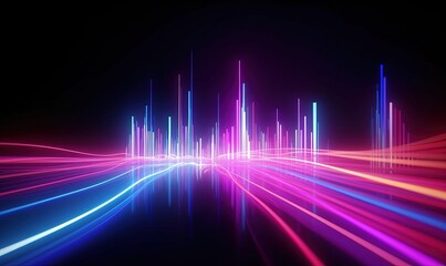 abstract futuristic background with pink blue glowing neon moving high speed wave lines and bokeh lights. Data transfer concept Fantastic wallpaper