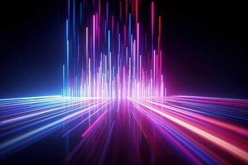 abstract futuristic background with pink blue glowing neon moving high speed wave lines and bokeh lights. Data transfer concept Fantastic wallpaper