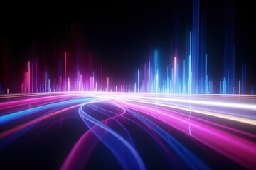 abstract futuristic background with pink blue glowing neon moving high speed wave lines and bokeh lights. Data transfer concept Fantastic wallpaper