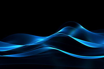 curved blue neon light wave.