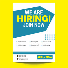  Vector hiring poster and flyer template