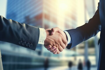 Business Partners Shaking Hands, Agreed on a Business Opportunity, Corporate Businesspeople Meet in Modern Office
