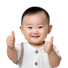 Newborn baby with cute and exaggerated facial expression and gesture