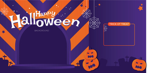 Happy Halloween background vector. wallpaper design. deal design for social media, poster, cover, banner, flyer.	