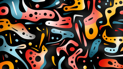 Abstract illustration, colored waves and fancy images, wallpaper, poster, art, postcard