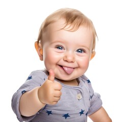 Newborn baby with cute and exaggerated facial expression and gesture