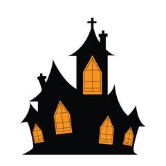 Fototapeta premium Halloween hunted house icon on a white background, easily editable icon for Halloween posters design, vector art illustration