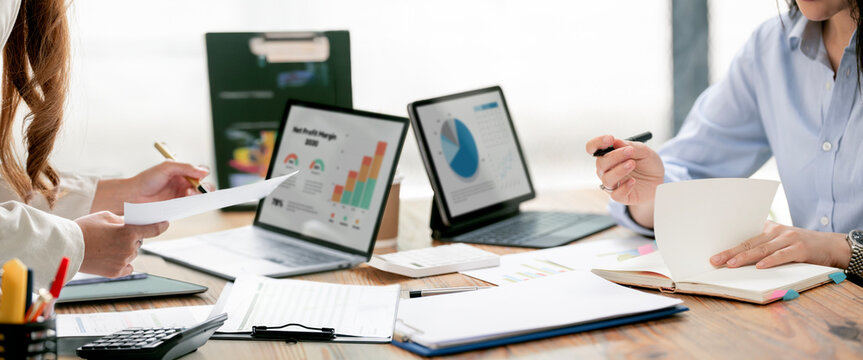 young business people working together. Creative business people meeting in modern office