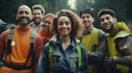 Photograph that captures the diversity and inclusivity of a successful environmental cleanup crew
