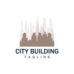 Fototapeta premium Skyline Building Logo, Simple Modern Design Vector Illustrator Template