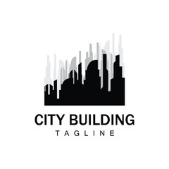 Fototapeta premium Skyline Building Logo, Simple Modern Design Vector Illustrator Template
