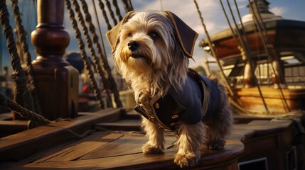 Obraz premium Doggy Pirates swashbuckling adventure Halloween, Background Image, HD