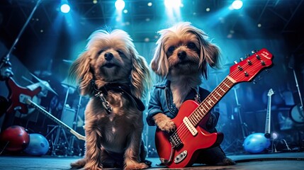 Doggy rockstars costume concert Halloween, Background Image, HD