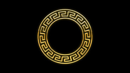 Golden gold ornament frame element cut out 