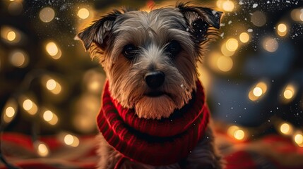 Festive dog holiday attire Christmas, Background Image, HD