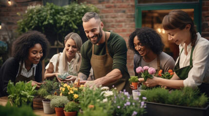 Photograph that captures the diversity and inclusivity of a successful gardening club